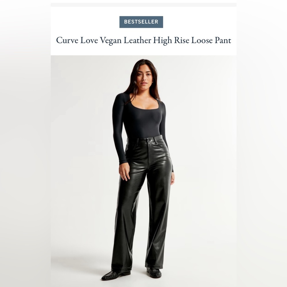 Abercrombie curve love vegan leather high rise pants curve love size 25 short